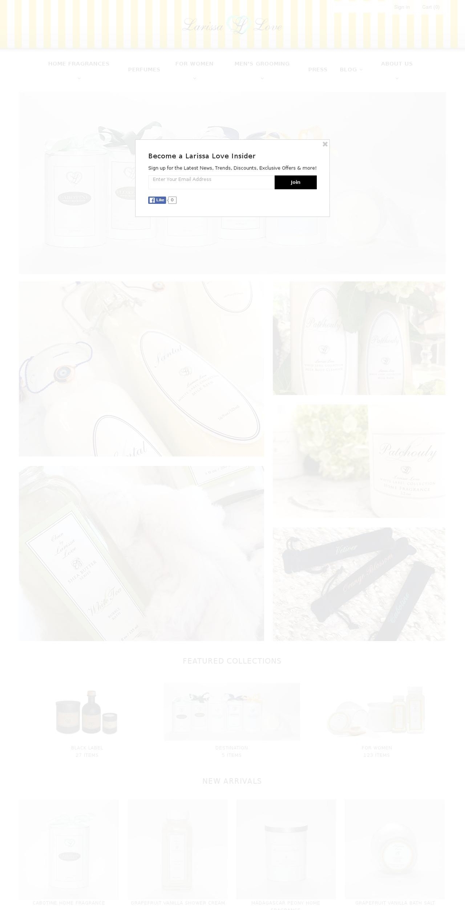 larissalovecosmetics.com shopify website screenshot