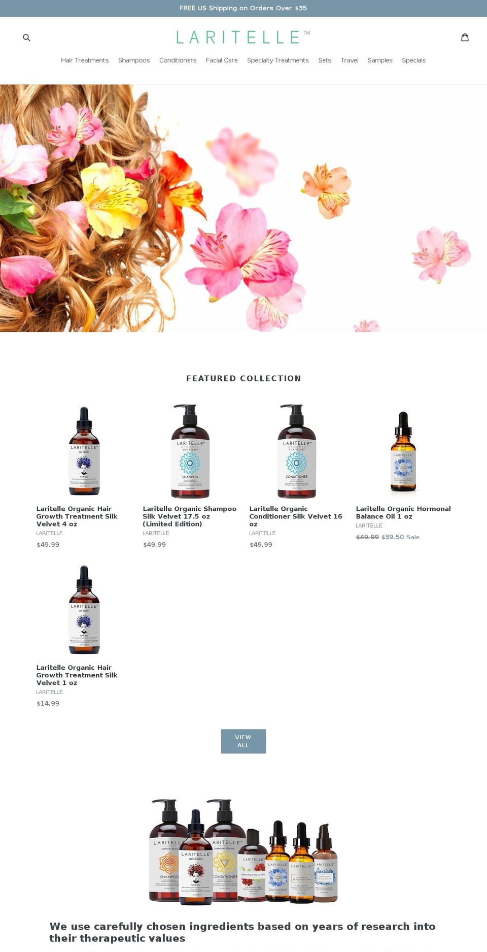 laritelleorganic.com shopify website screenshot