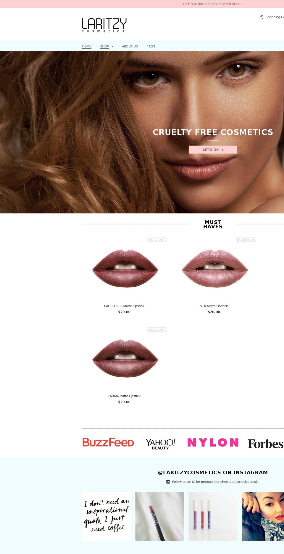 laritzy.com shopify website screenshot