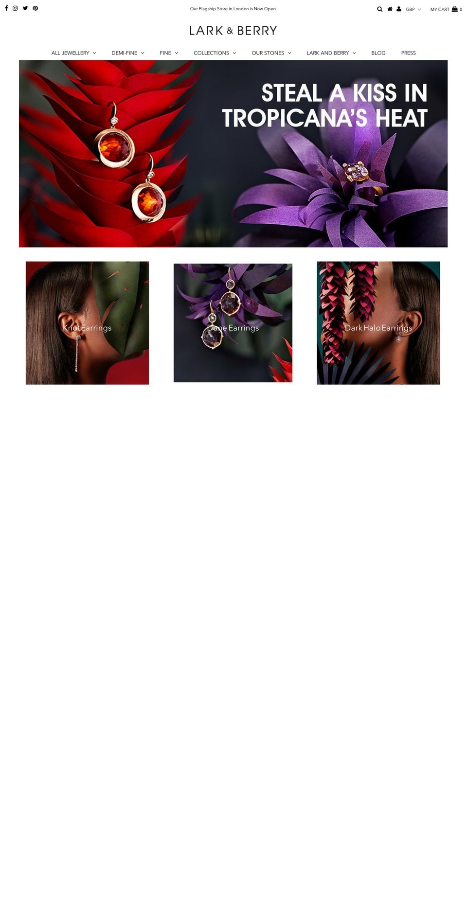 larkandberry.com shopify website screenshot