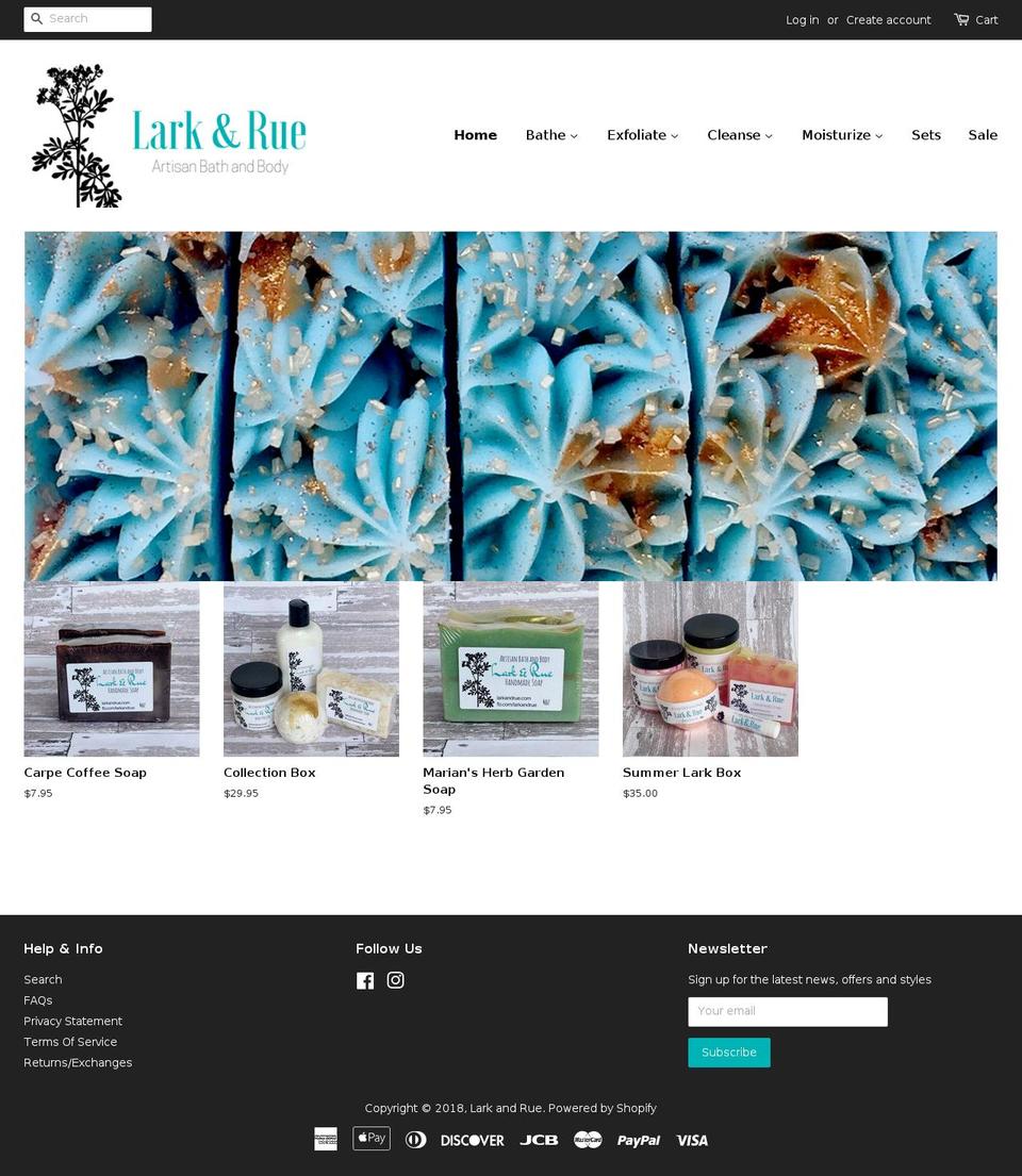 larkandrue.com shopify website screenshot