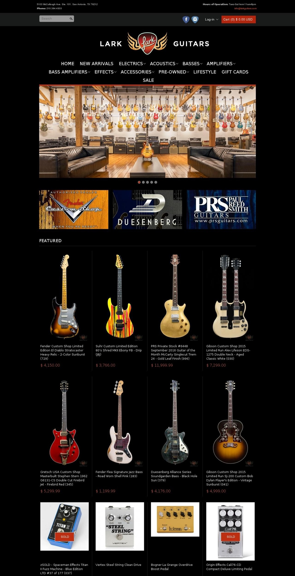larkguitars.com shopify website screenshot
