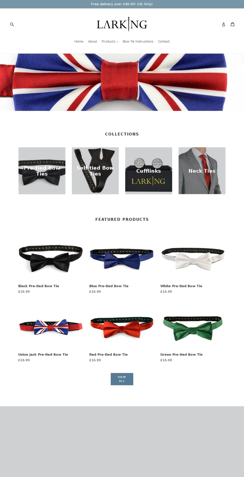 larkingclothing.com — Shopify storefront screenshot