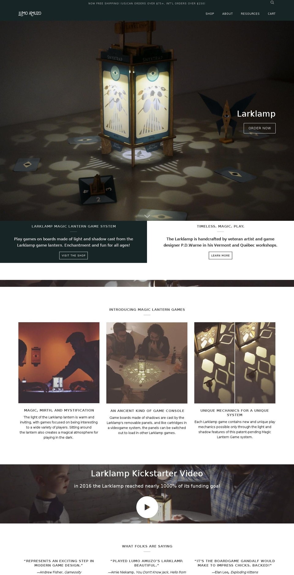 larklamp.com — Shopify storefront screenshot