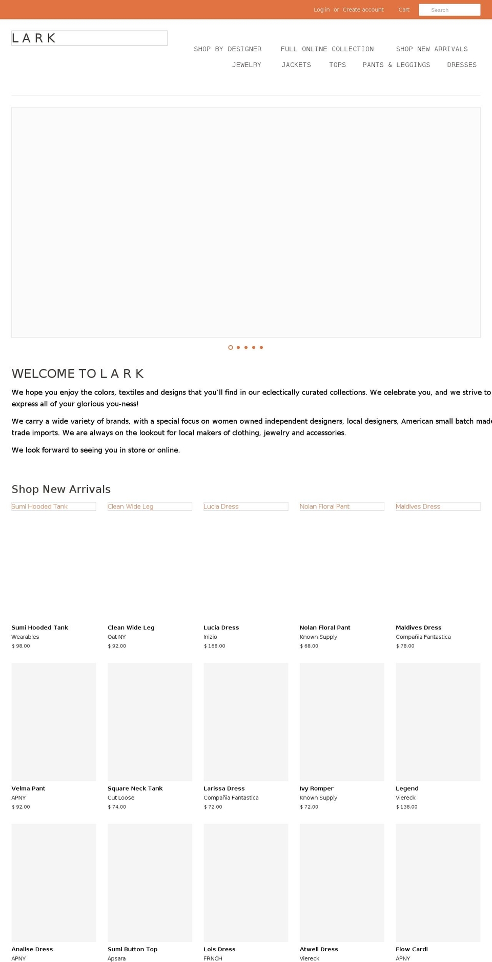 larklarkgoose.com shopify website screenshot
