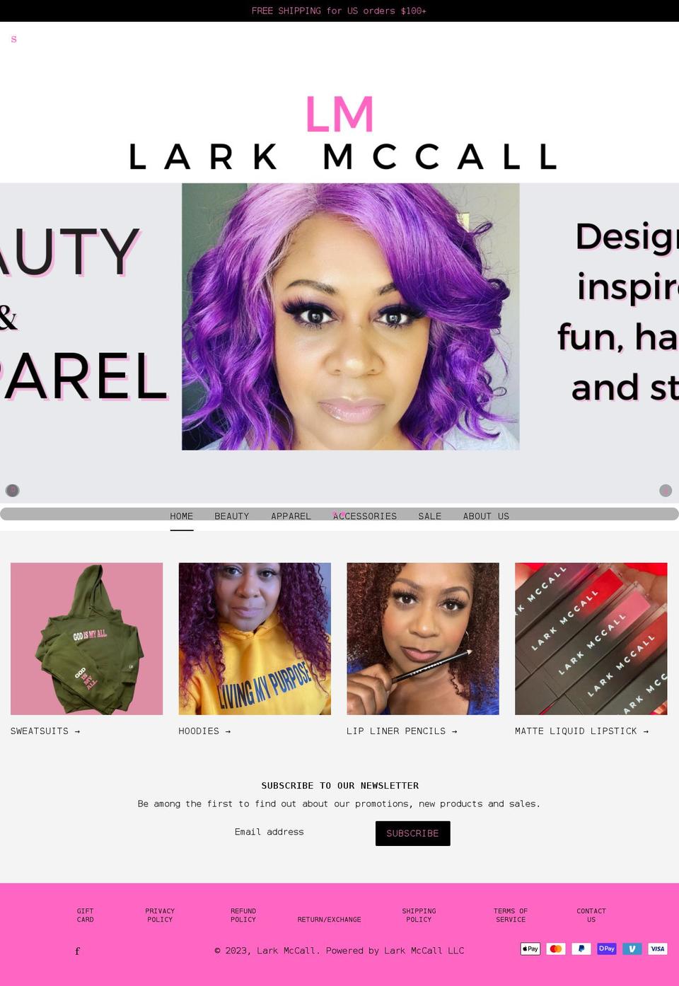 larkmccall.com shopify website screenshot