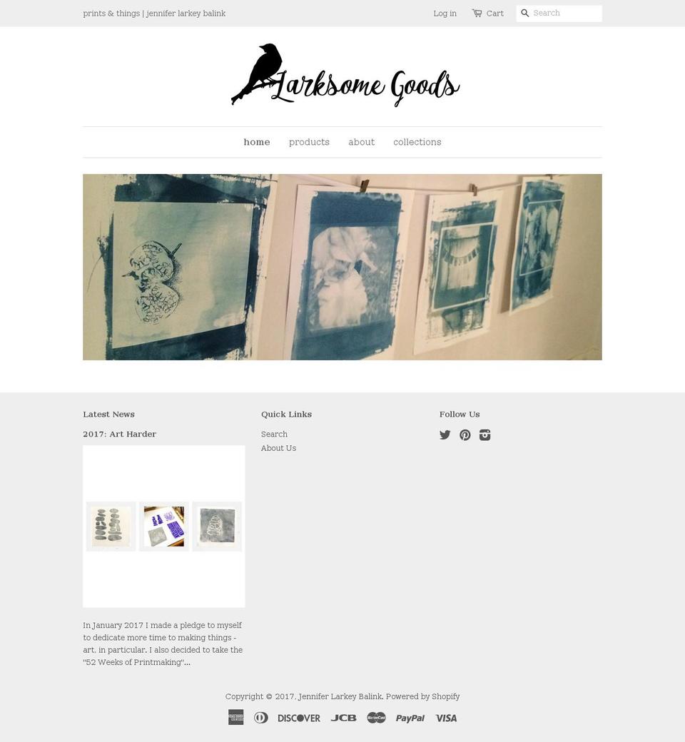 larksomegoods.com shopify website screenshot