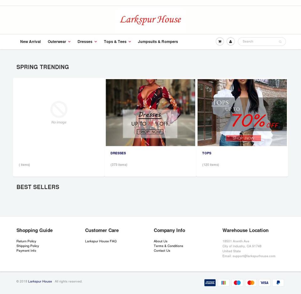 larkspurhouse.com shopify website screenshot
