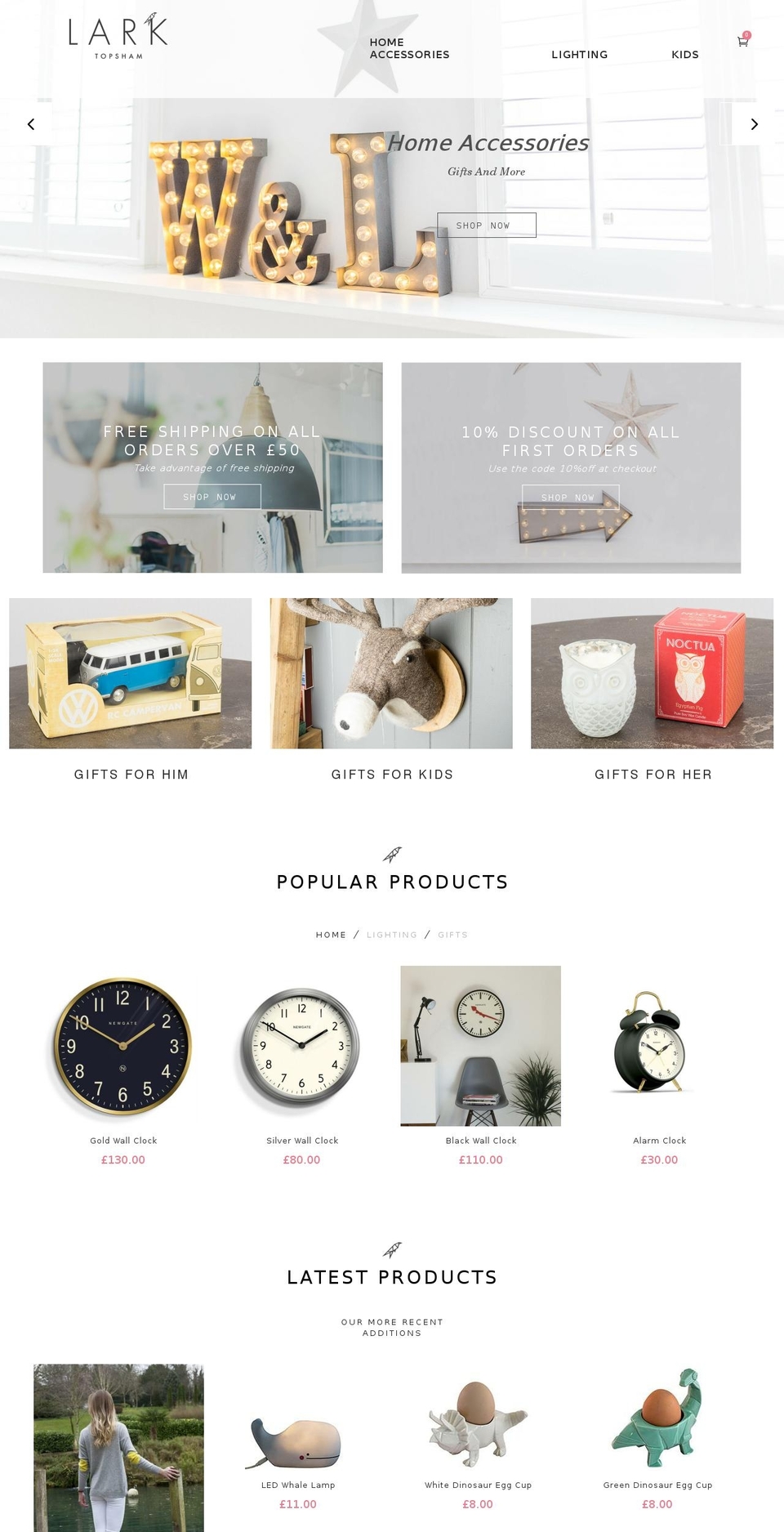larktopsham.com shopify website screenshot