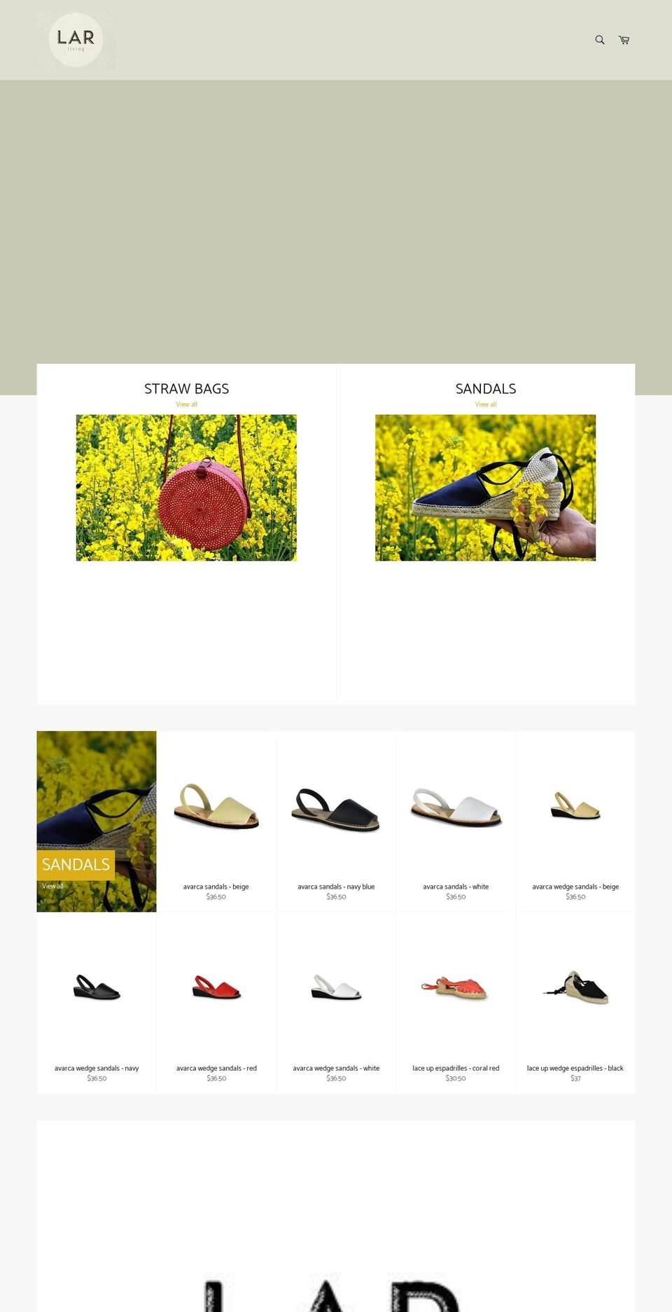 larliving.com — Shopify storefront screenshot