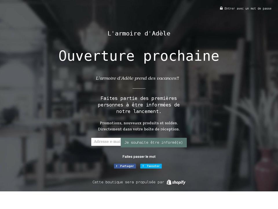 larmoiredadele.com shopify website screenshot