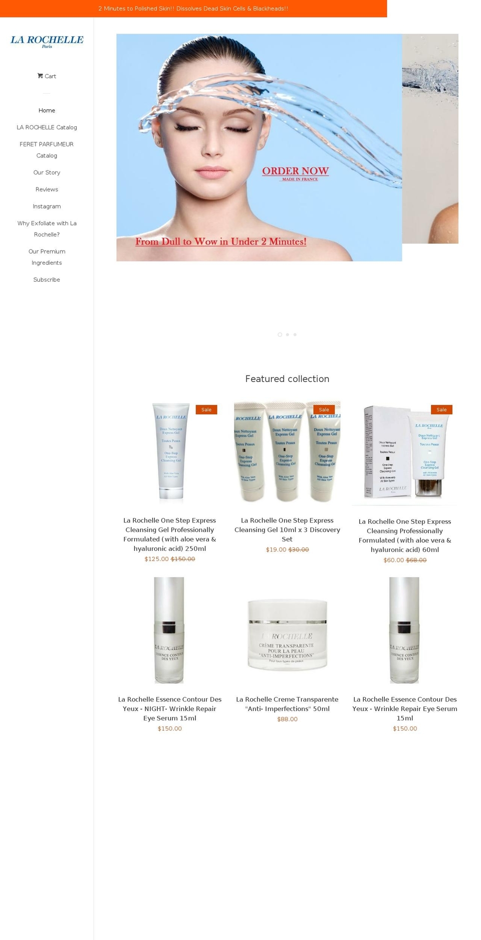 larochelleskincare.com shopify website screenshot