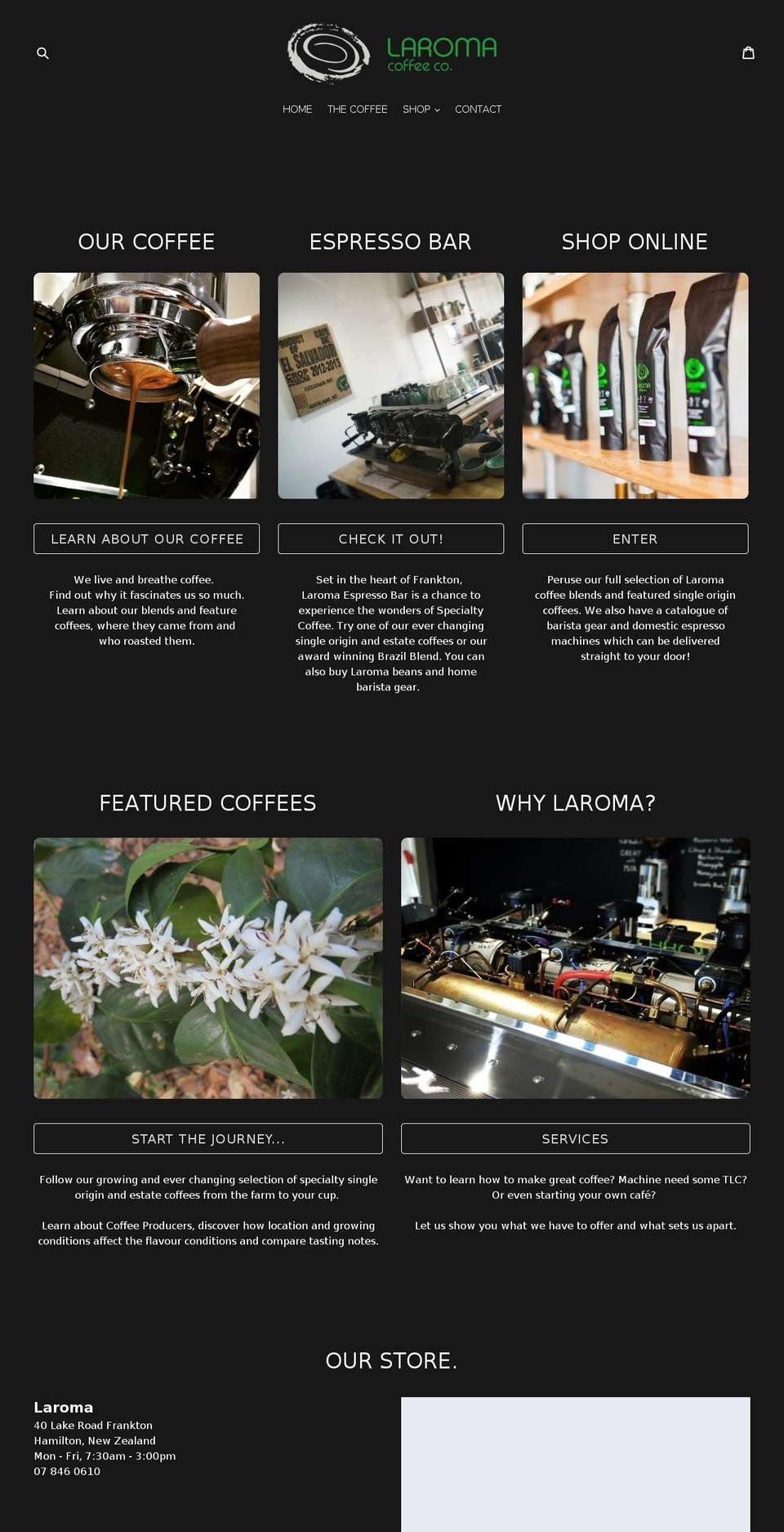 laroma.co.nz shopify website screenshot