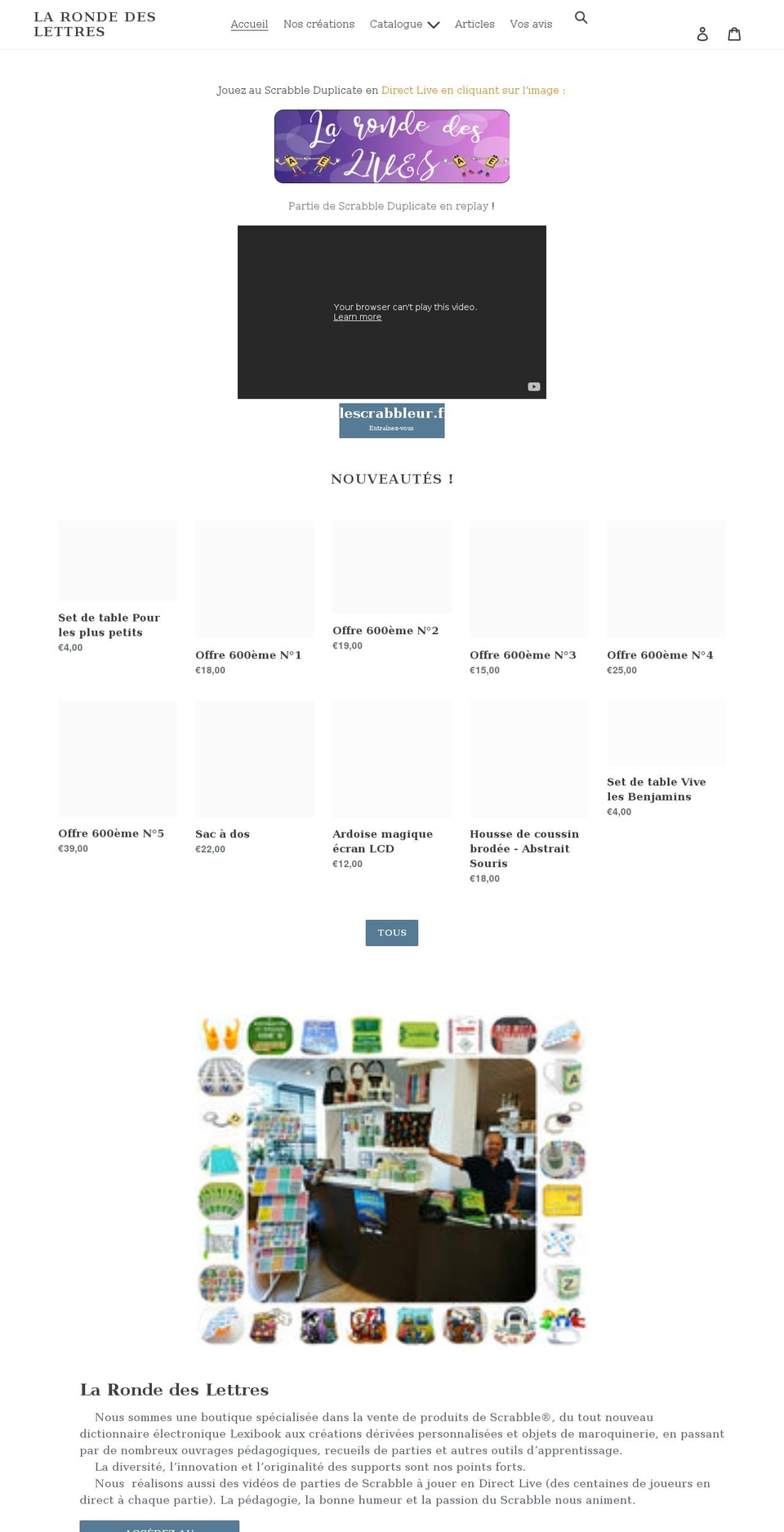 larondedeslettres.com shopify website screenshot