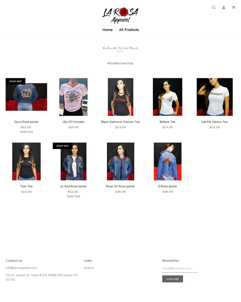 larosaapparel.com — Shopify storefront screenshot