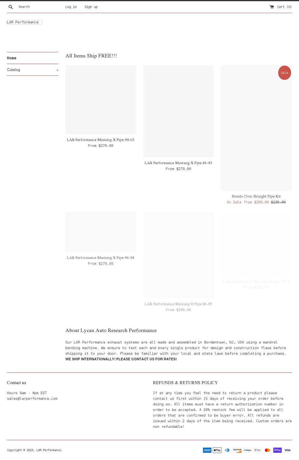 larperformance.com shopify website screenshot