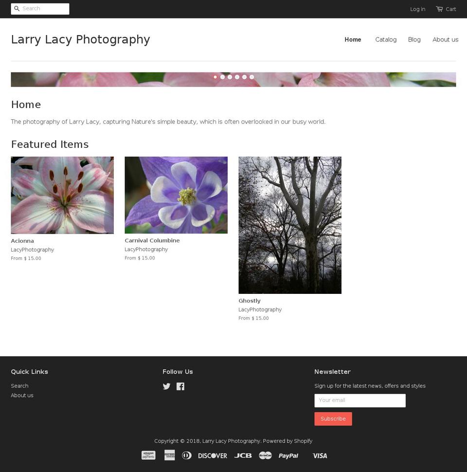larrylacyphotos.com — Shopify storefront screenshot