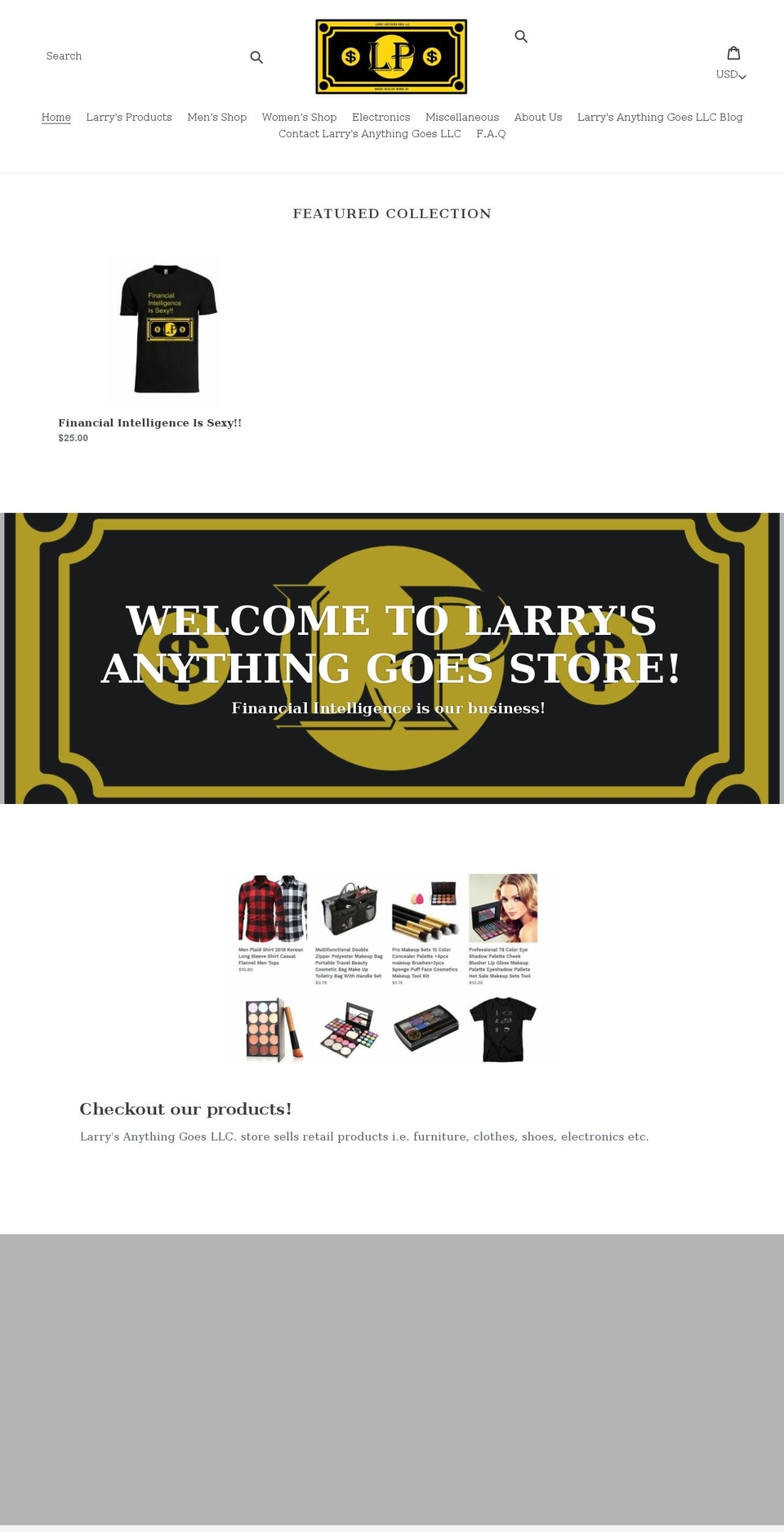 larrys-anything-goes.myshopify.com shopify website screenshot