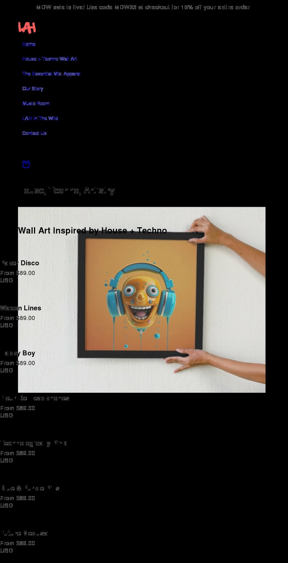 larrysafterhours.com shopify website screenshot