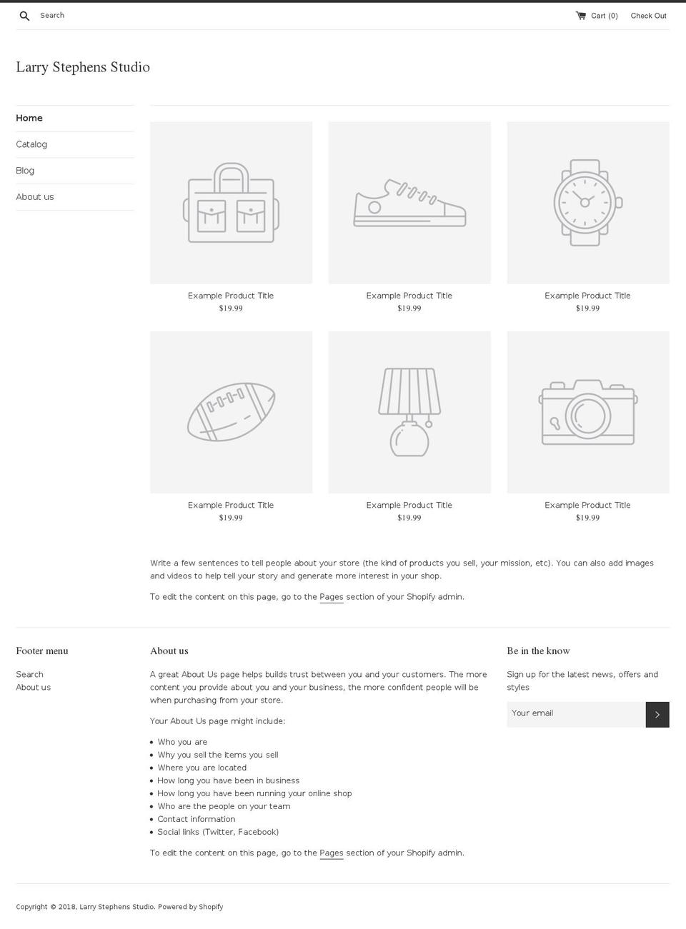 larrystephensstudio.com shopify website screenshot