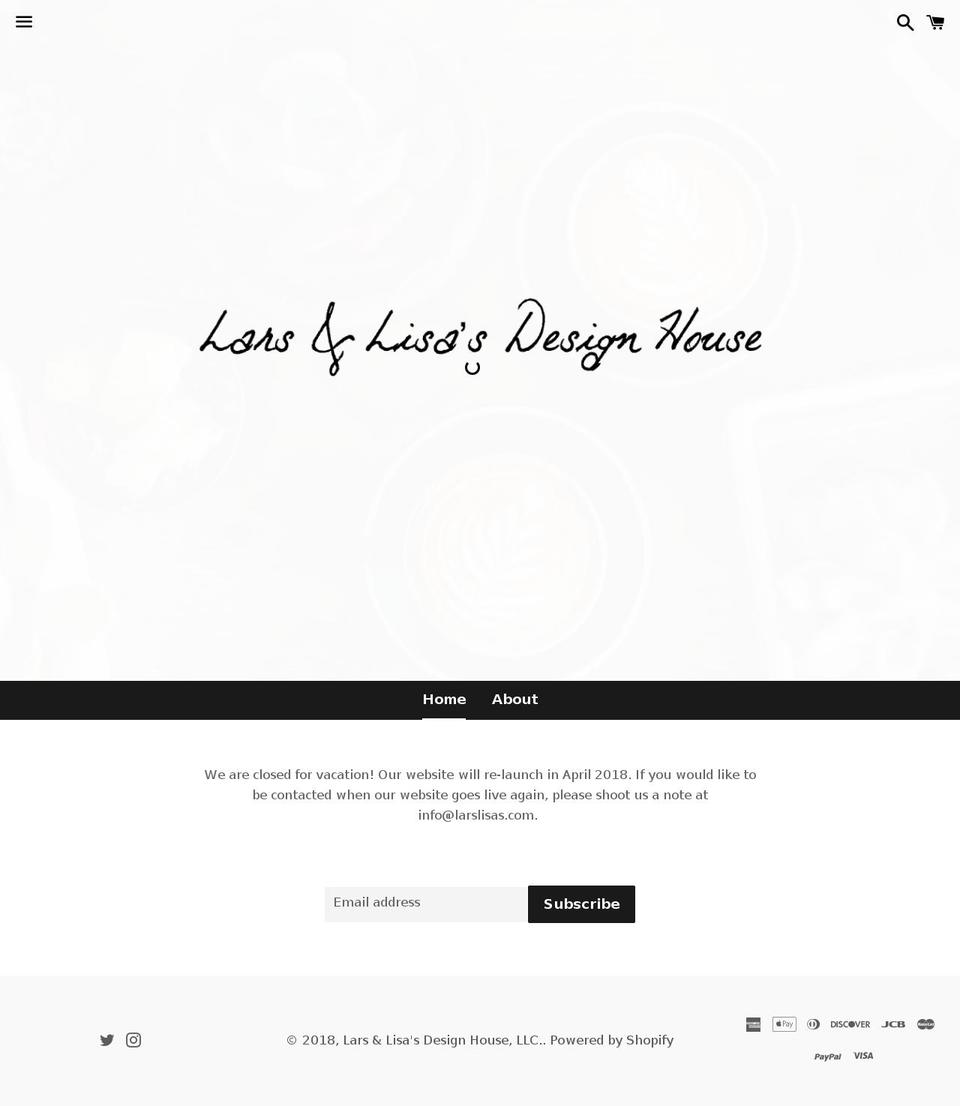 larsandlisasdesignhouse.com — Shopify storefront screenshot