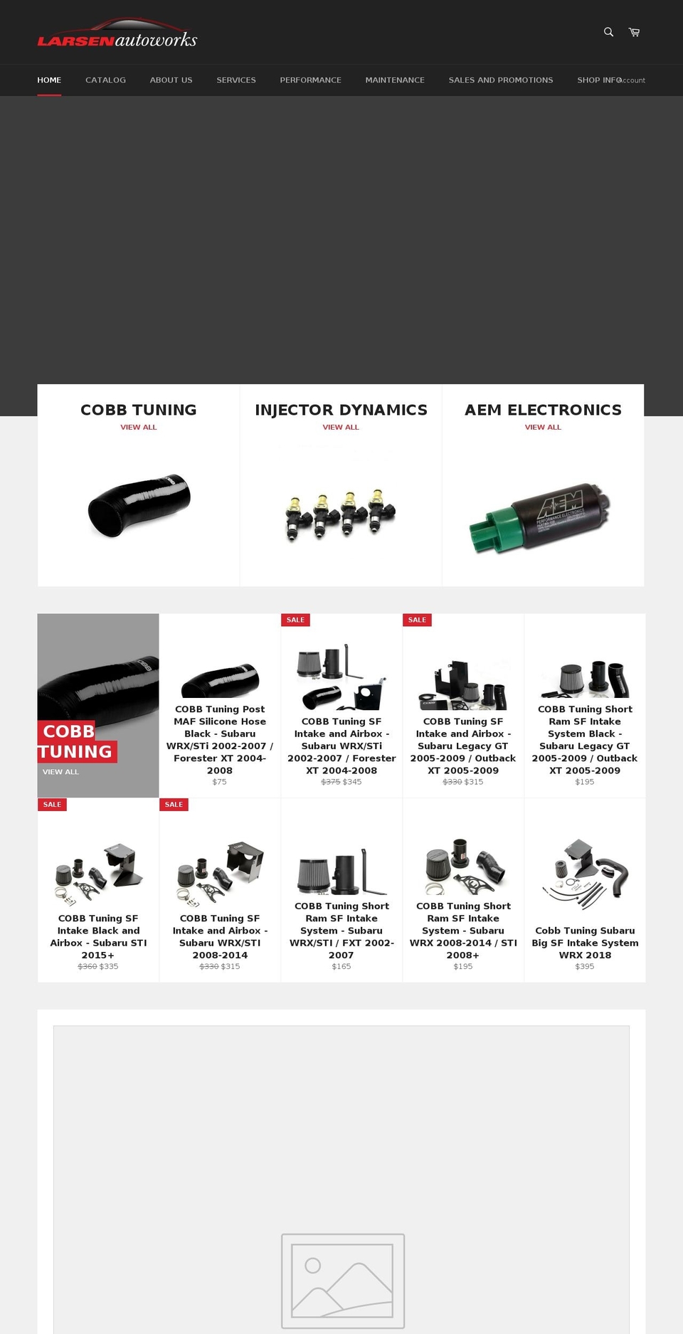 larsenautoworks.com — Shopify storefront screenshot