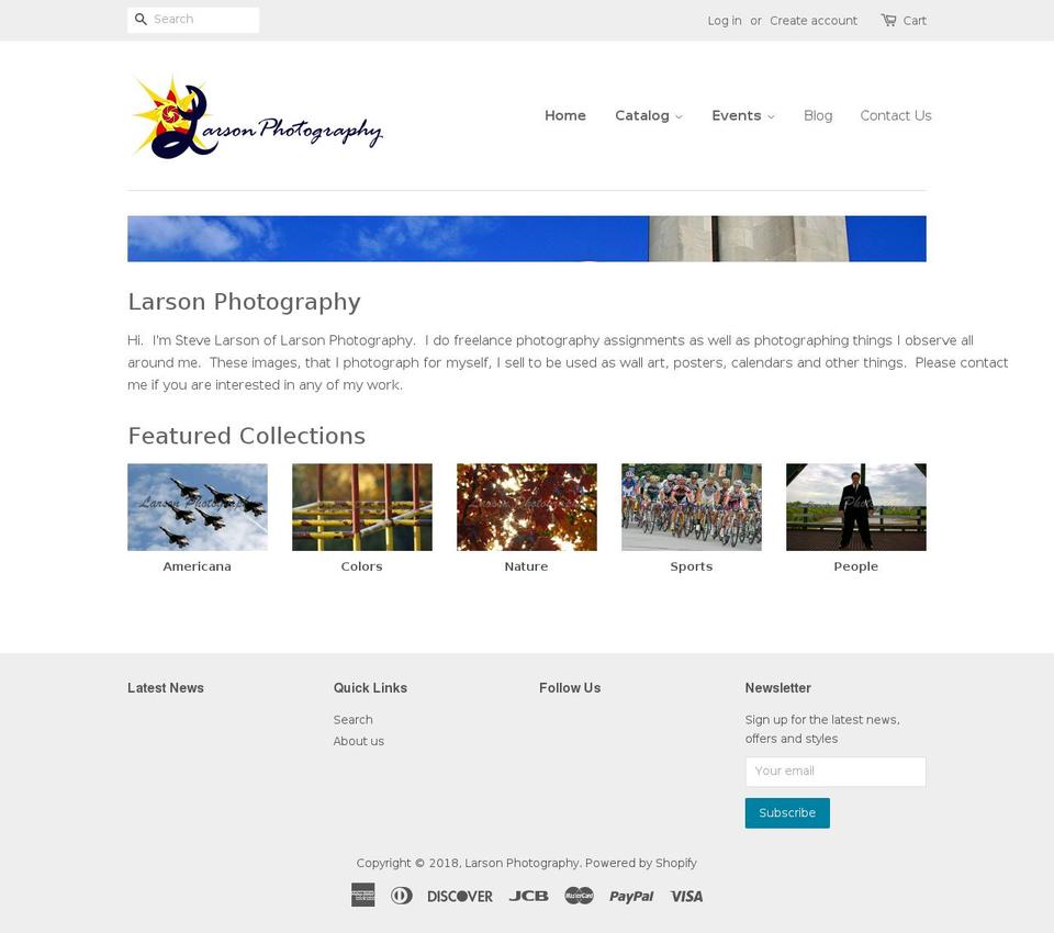 larsonphotographykc.com — Shopify storefront screenshot