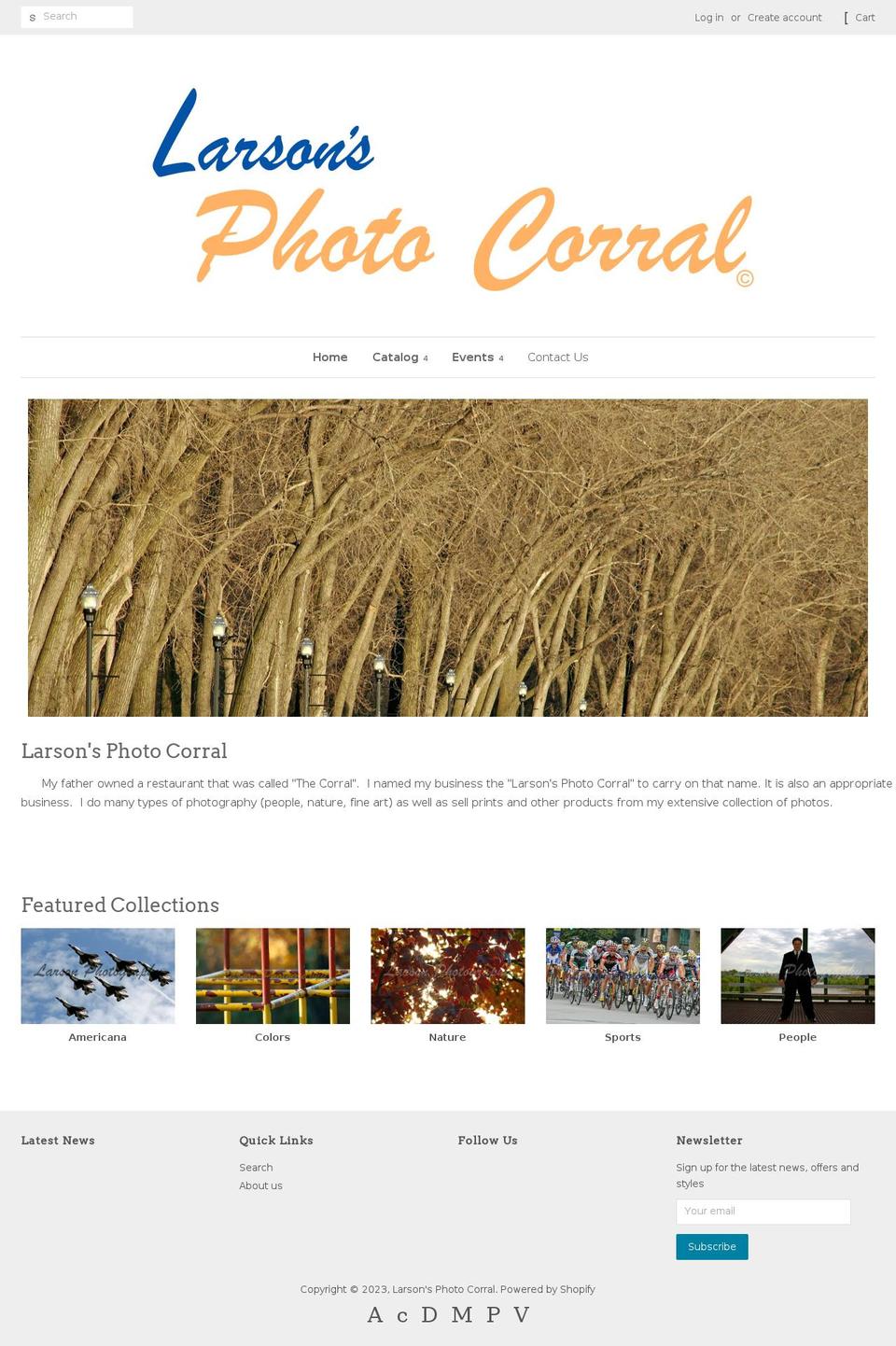 larsonsphotocorral.com — Shopify storefront screenshot