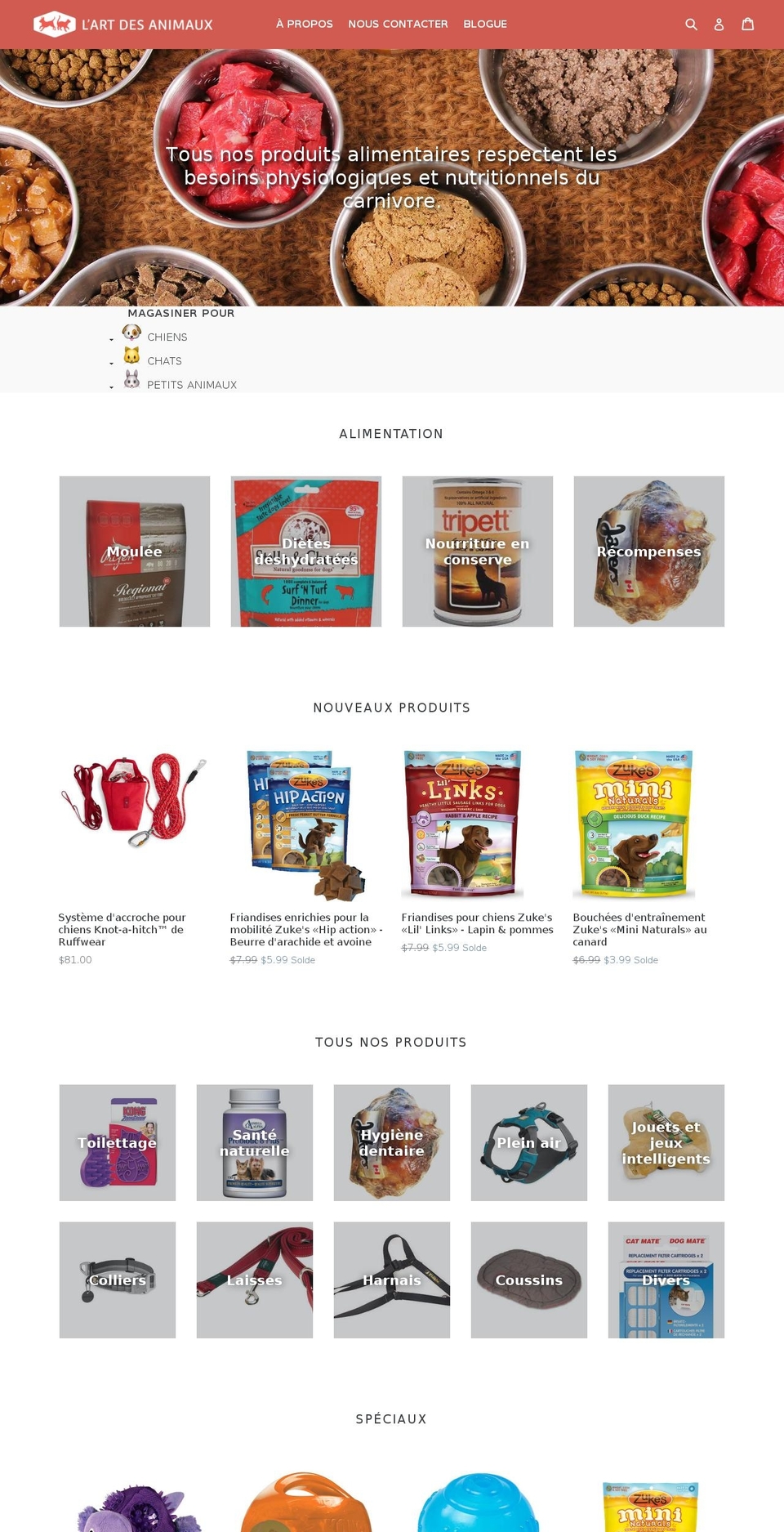 lartdesanimaux.com — Shopify storefront screenshot
