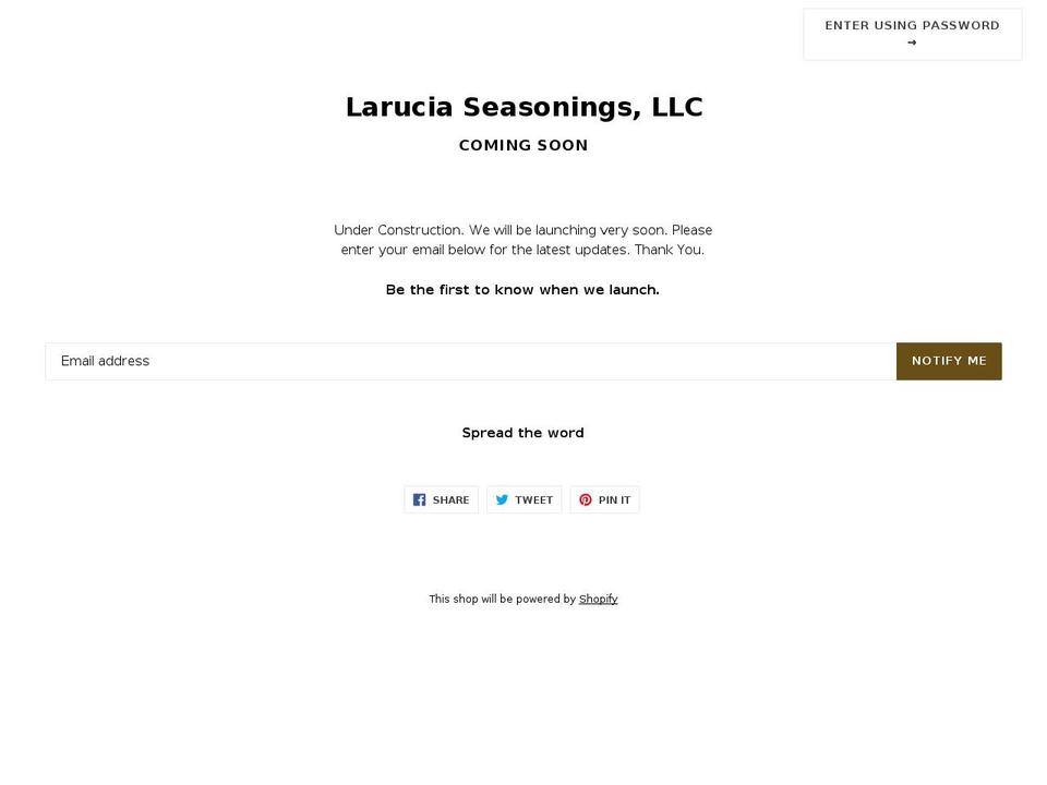 larucia.com — Shopify storefront screenshot