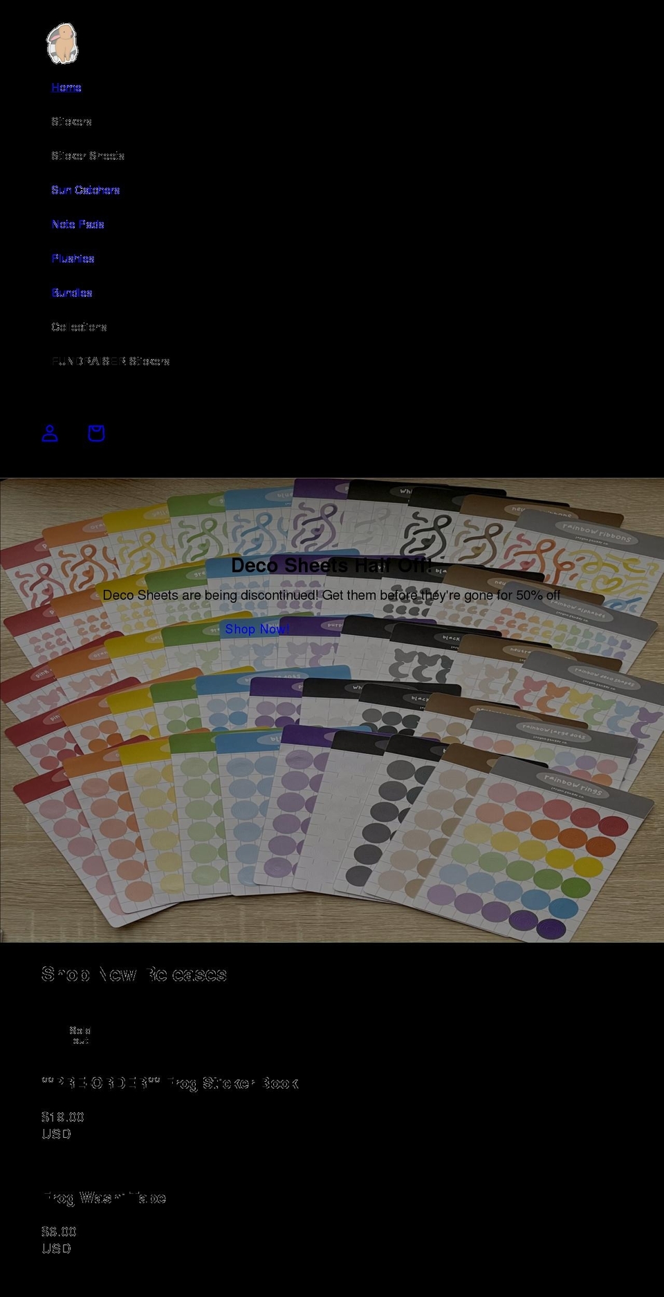 larynnstickerco.com shopify website screenshot