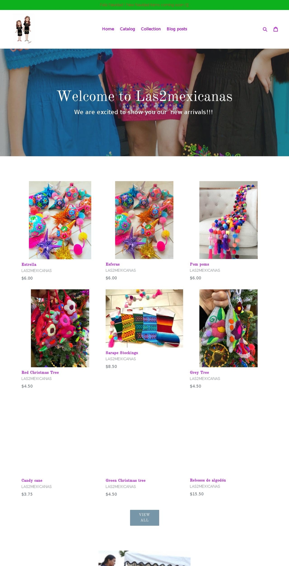 las2mexicanas.com — Shopify storefront screenshot
