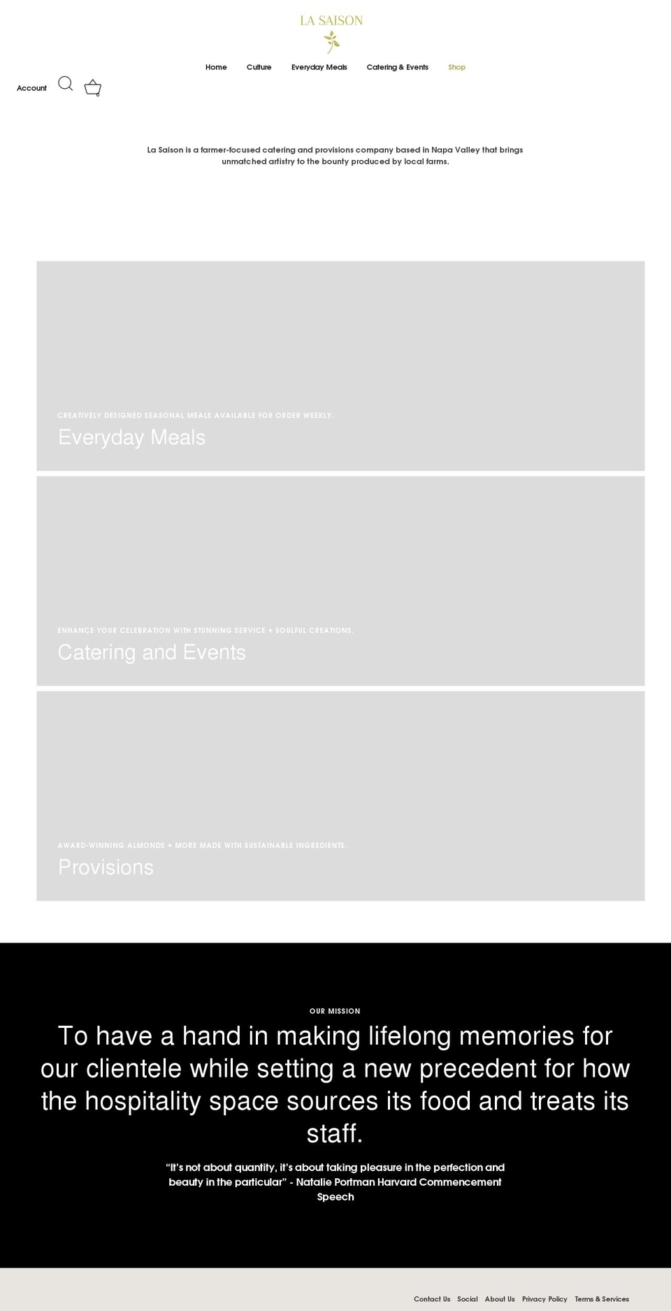 lasaisonnapavalley.com shopify website screenshot
