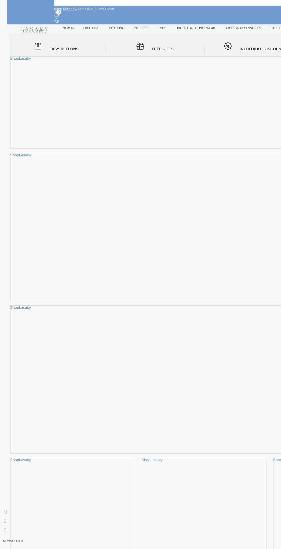 lasaky.com shopify website screenshot