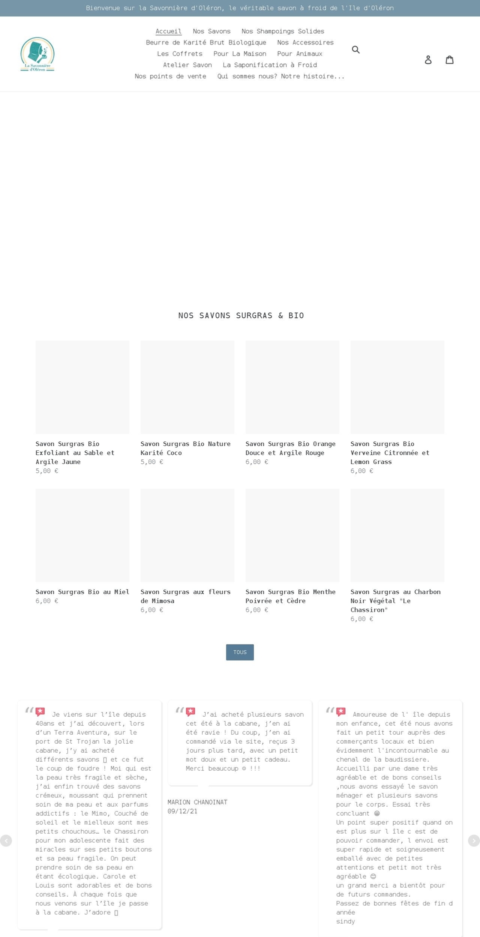 lasavonnieredoleron.com shopify website screenshot