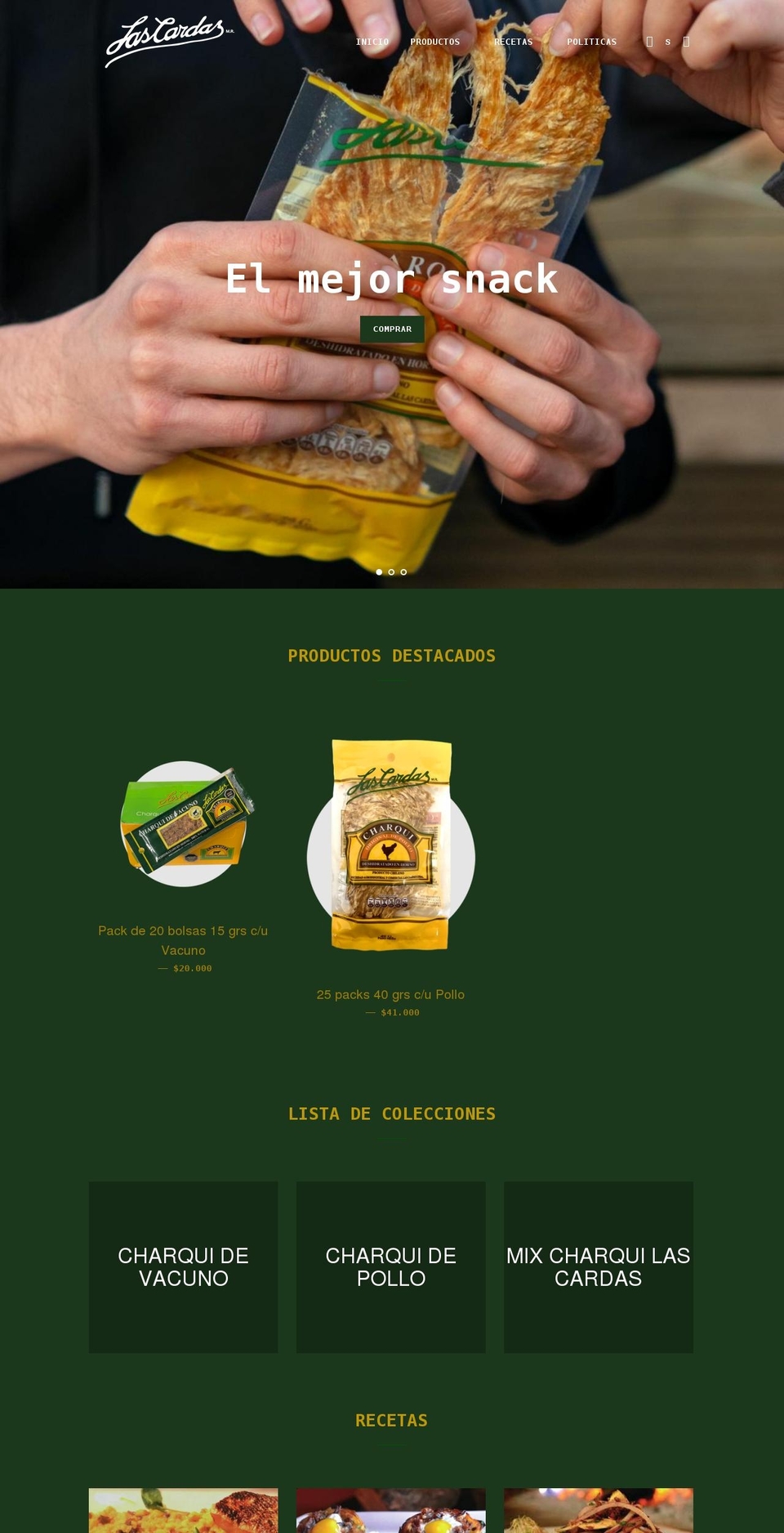 lascardas.cl shopify website screenshot