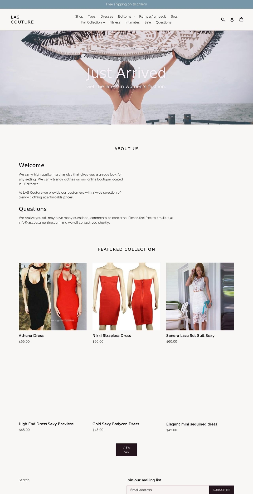 lascoutureonline.com — Shopify storefront screenshot