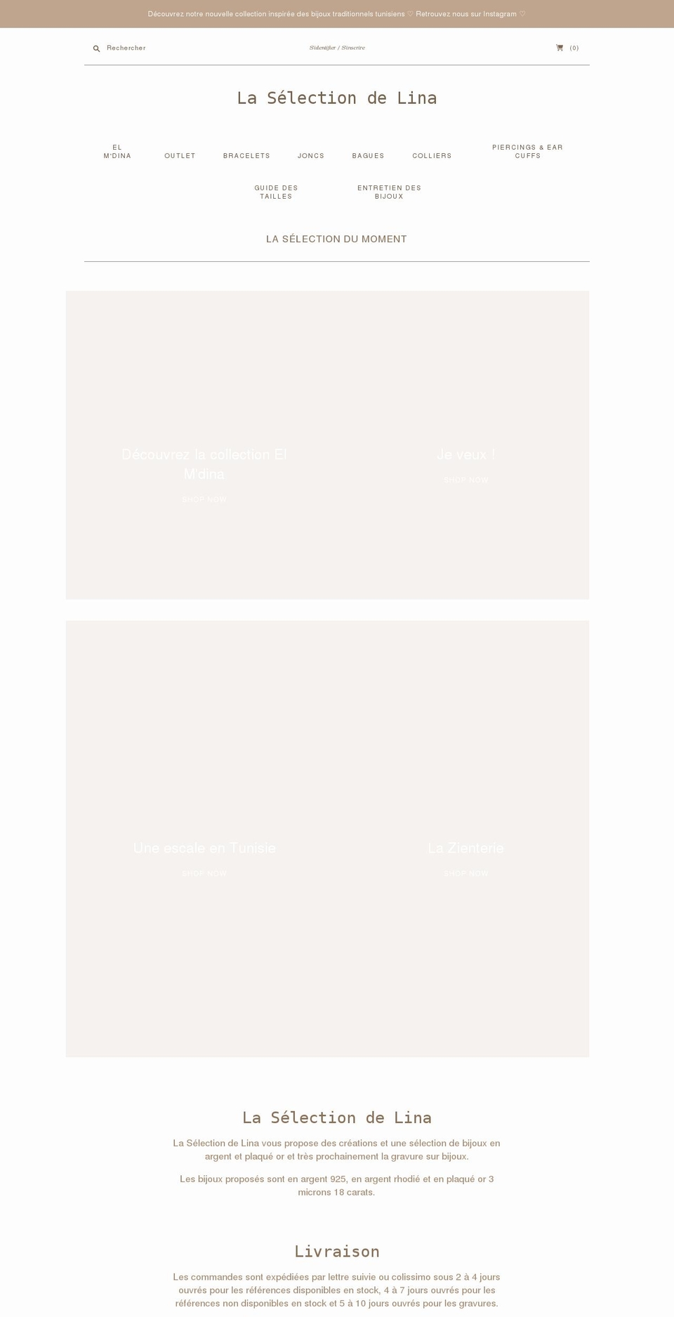 laselectiondelina.com shopify website screenshot