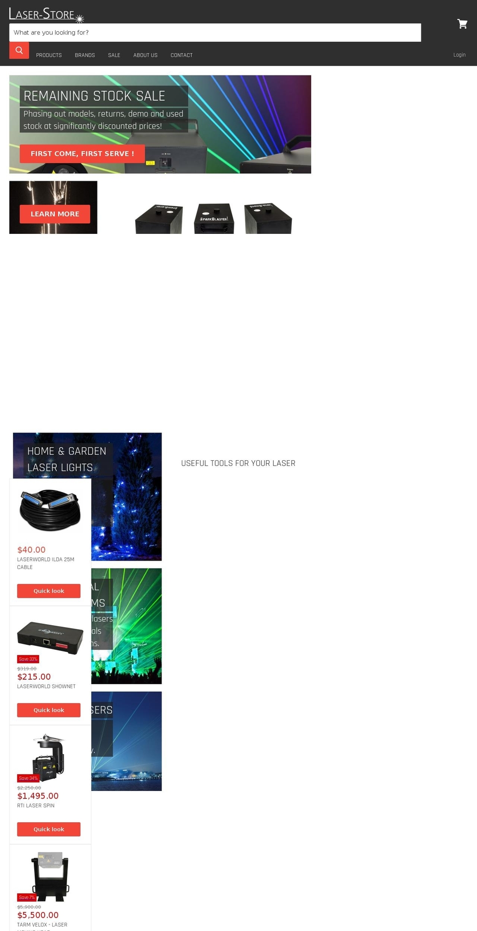laser-store.com — Shopify storefront screenshot