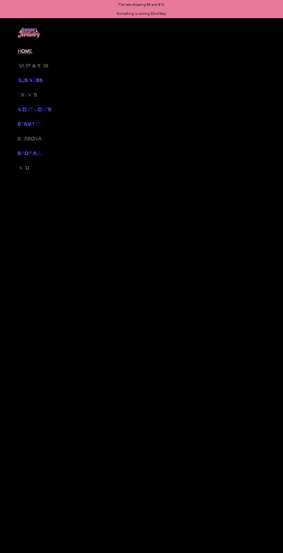 laserartistry.com.au shopify website screenshot