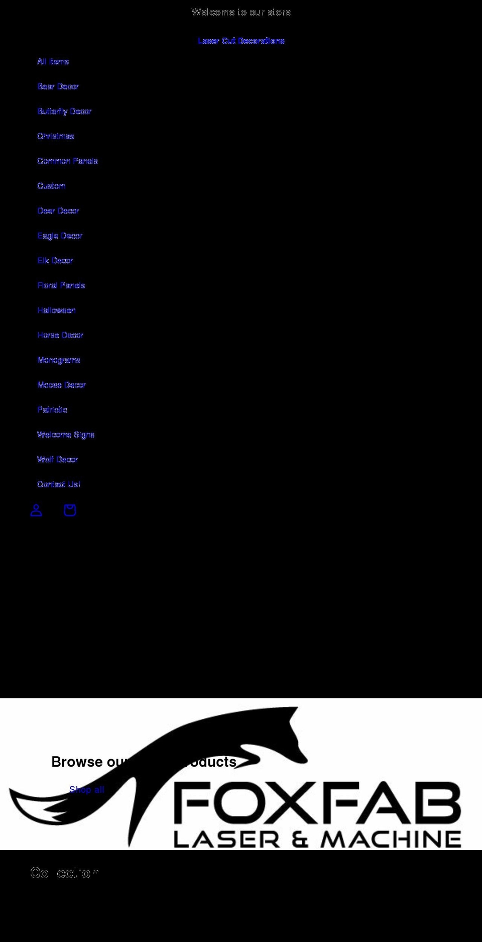 lasercutdecorations.com shopify website screenshot