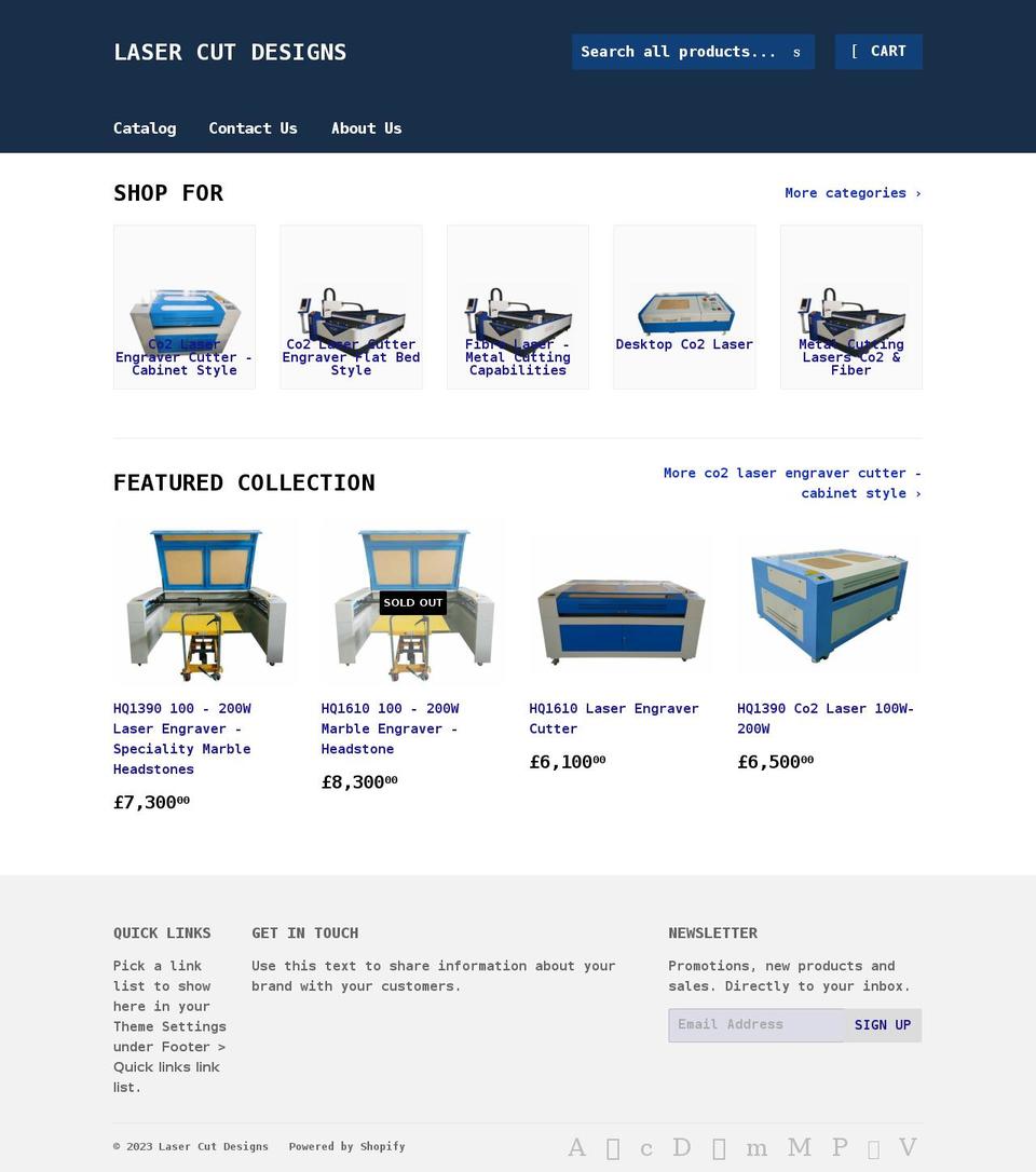 lasercutdesigns.co.uk shopify website screenshot