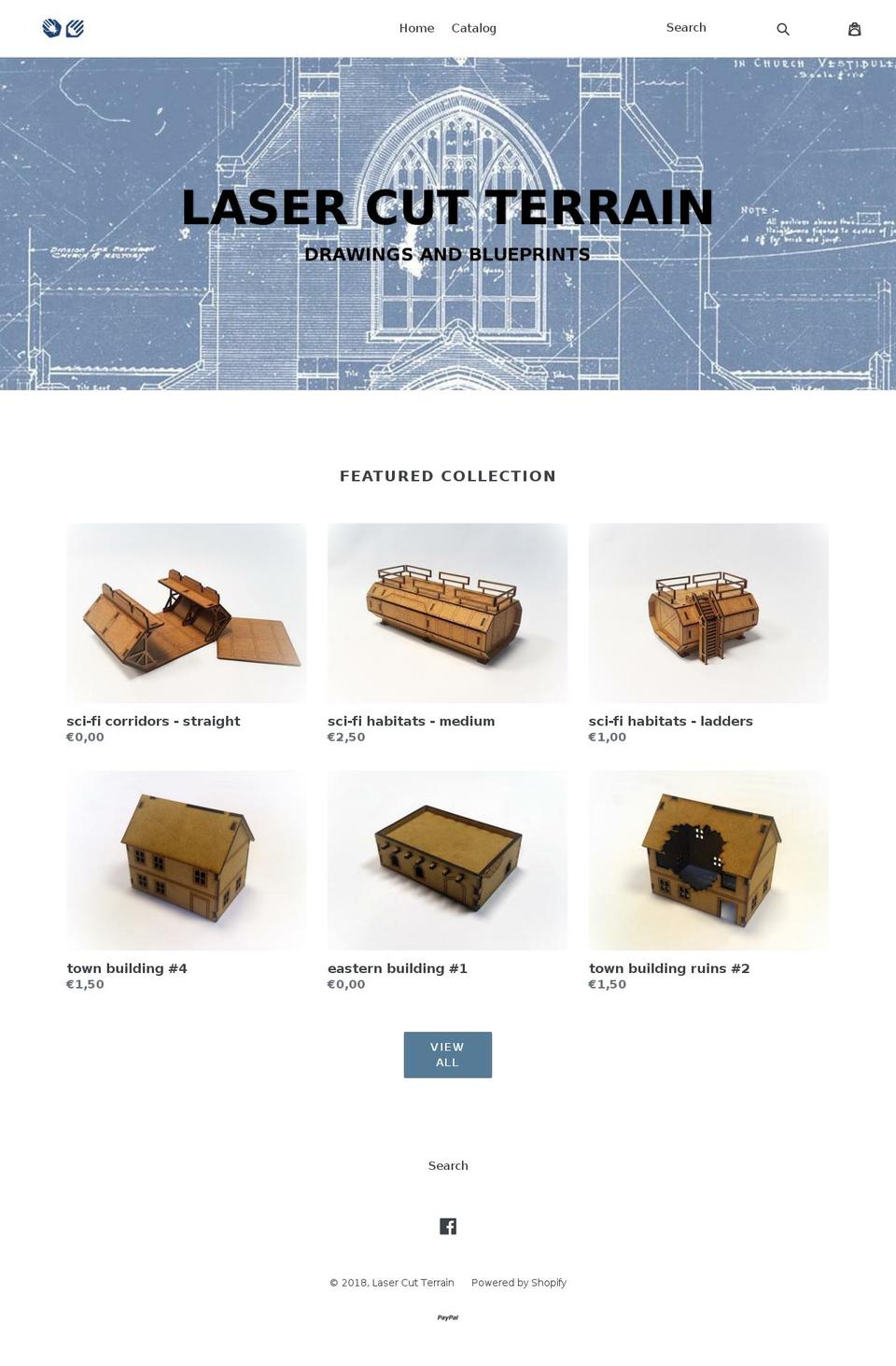 lasercutterrain.com — Shopify storefront screenshot