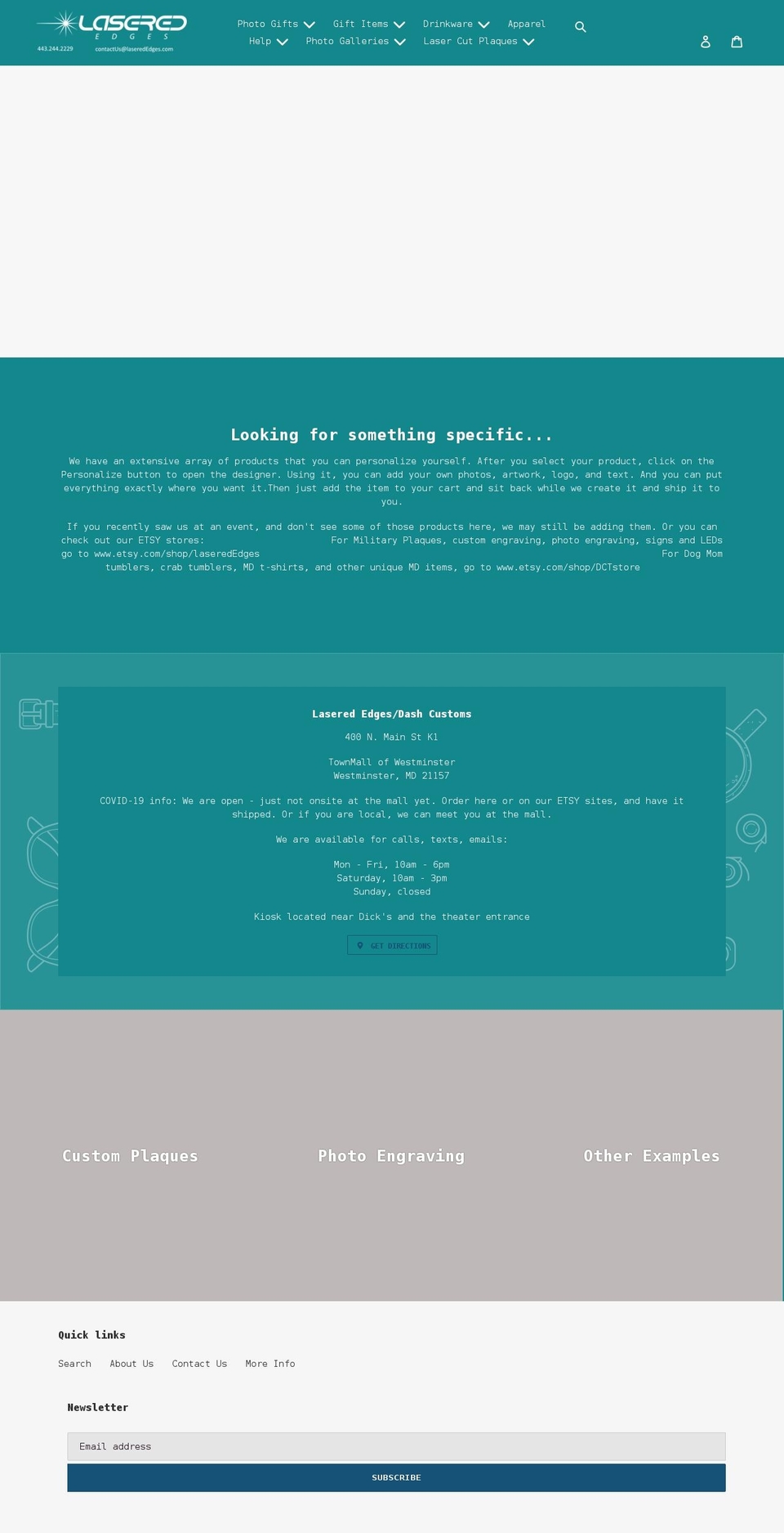 laserededges.com shopify website screenshot