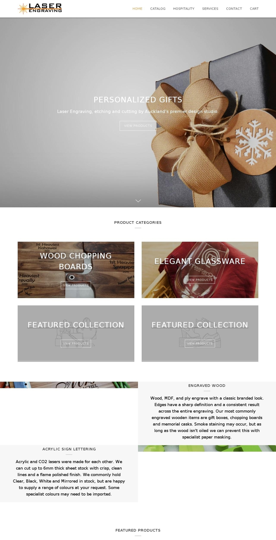 laserengraving.co.nz shopify website screenshot