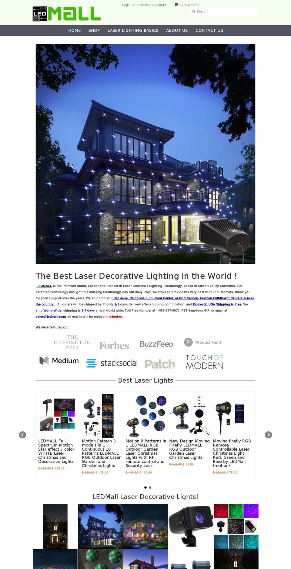 lasergardenlight.com shopify website screenshot