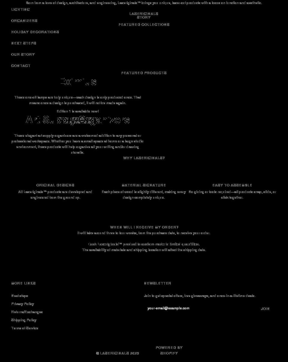 laseriginals.com shopify website screenshot