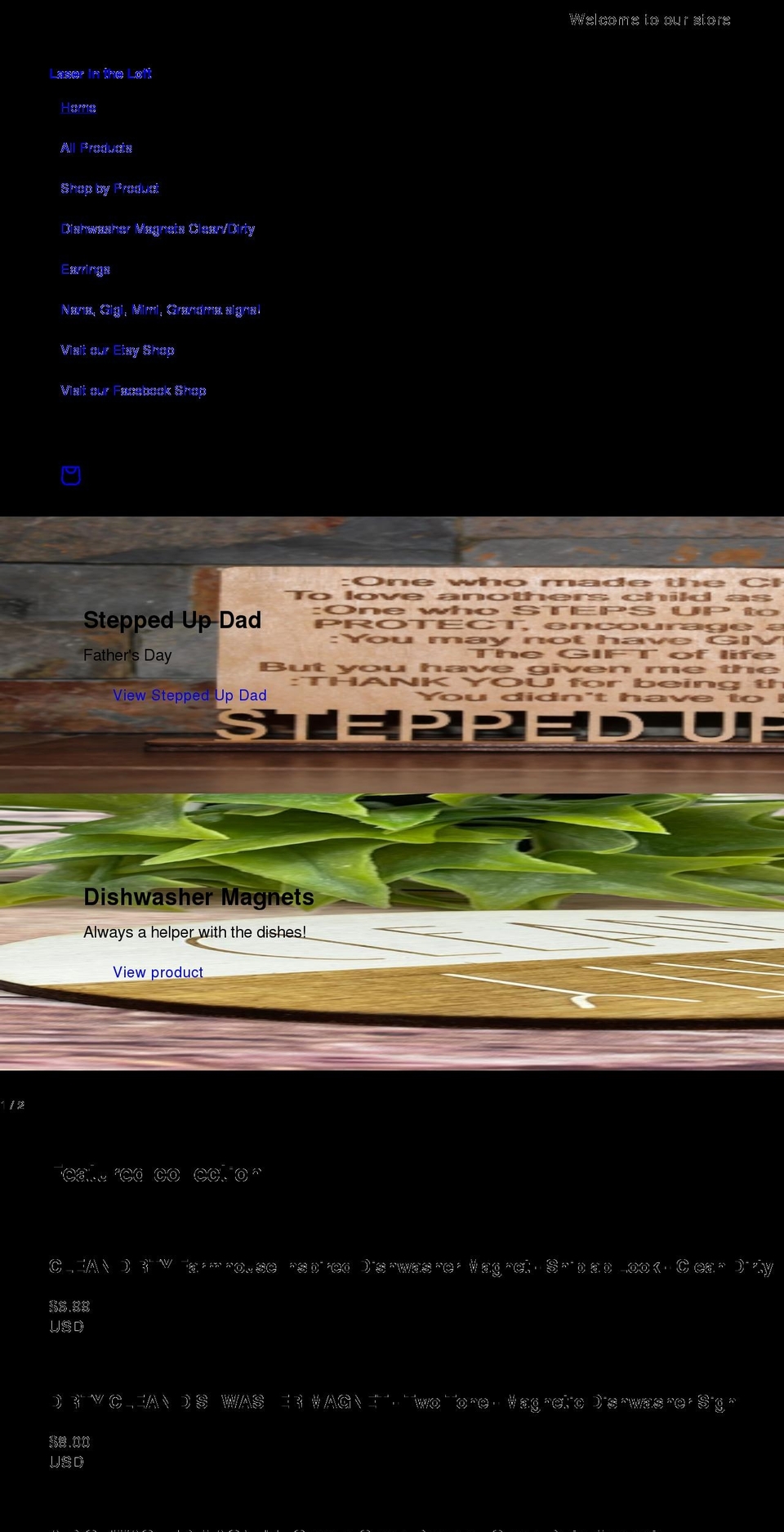 laserintheloft.com shopify website screenshot
