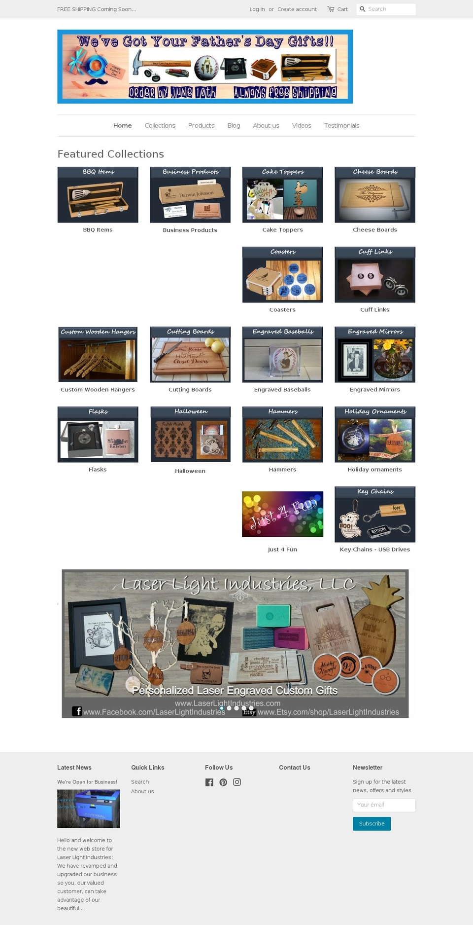 laserlightindustries.com shopify website screenshot