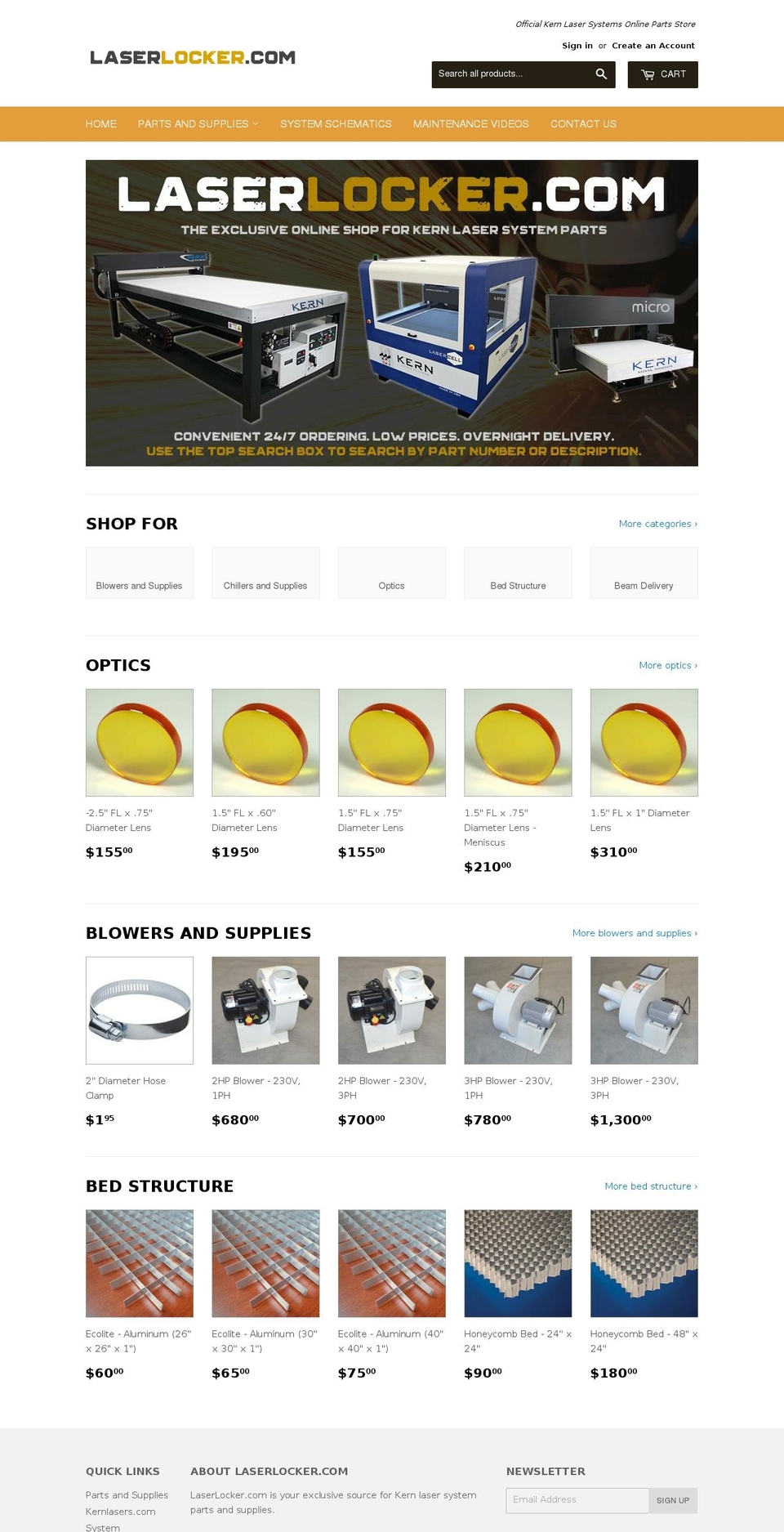 laserlocker.com — Shopify storefront screenshot